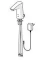 Waschtischarmatur in Chrom-Optik von HANSA mit zwei Anschlüssen, einer Bluetooth-Steuerung und schwenkbarem Auslauf für eine moderne Badezimmergestaltung.
